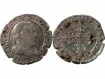 France  HENRI III - 1/2 FRANC WITH FLAT COLLAR B ROUEN