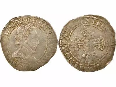 France  Henri III - 1/2 Silver Franc with Flat Collar - 1587 E Tours