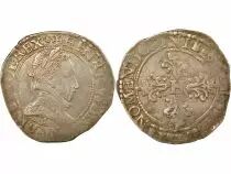 France  Henri III - 1/2 Silver Franc with Flat Collar - 1587 E Tours