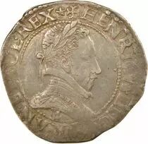 France  Henri III - 1/2 Silver Franc with Flat Collar - 1587 E Tours