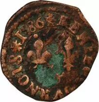 France  Henri III - Denier Tournois - 1586 T Nantes R5