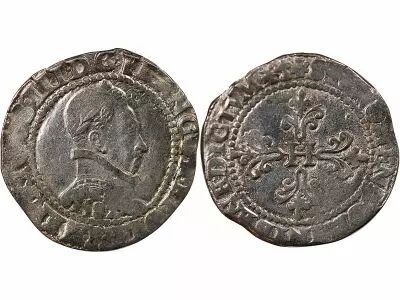 France  HENRI III - FRANC WITH FLAT COLLAR 1582 L BAYONNE