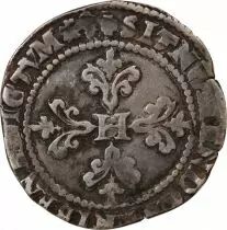 France  HENRI III - FRANC WITH FLAT COLLAR 1582 L BAYONNE