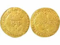 France  Henri III - Gold Ecu with Sun - 1578 H La Rochelle