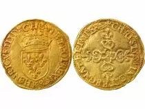 France  Henri III - Gold Ecu with Sun - 1578 K Bordeaux