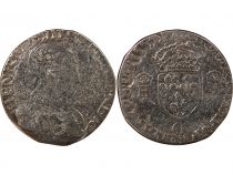France  HENRY II - TESTON WITH NAKED HEAD, 1st TYPE 1554 G POITIERS