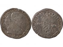 France  HENRY II - TESTON WITH NAKED HEAD, 1st TYPE 1557 L BAYONNE
