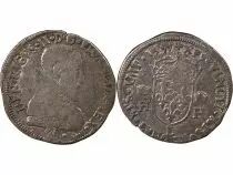 France  HENRY II - TESTON WITH NAKED HEAD, 1st TYPE 1557 L BAYONNE
