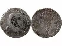 France  HENRY II - TESTON WITH NAKED HEAD, 1st TYPE 1557 T NANTES
