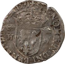 France  HENRY III - 1/2 TESTON WITH FLAT COLLAR 1575 9 RENNES