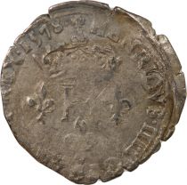 France  HENRY III - DOUBLE SOL PARISIS, 2nd TYPE 1578 P DIJON