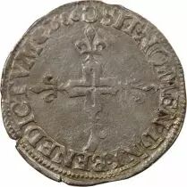 France  HENRY III - DOUBLE SOL PARISIS, 2nd TYPE 1586 C SAINT L&Ocirc;