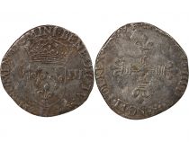 France  HENRY III - ? ECU, CROSS ON OBSERVE 1579 H LA ROCHELLE