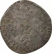 France  HENRY III - ? ECU, CROSS ON OBSERVE 1579 H LA ROCHELLE
