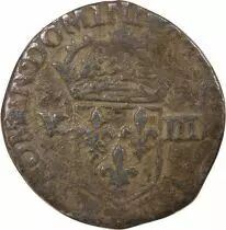 France  HENRY III - ? ECU, CROSS ON OBSERVE 1581 T NANTES