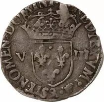 France  HENRY III - ? ECU, CROSS ON OBSERVE 1588 9 RENNES