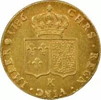 France  Louis XVI - Double Gold Louis, with Bare Head - 1786 K Bordeaux