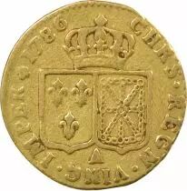 France  Louis XVI - Gold Louis, with Bare Head - 1786 A Paris