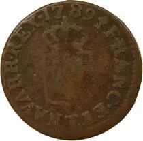 France  Louis XVI - Liard, à l\'Ecu - 1789 T Nantes