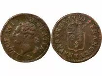 France  Louis XVI - Liard  with Shield - 1791 T Nantes