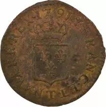 France  Louis XVI - Liard  with Shield - 1791 T Nantes