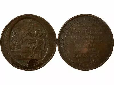 France  Monneron - Cinq Sols Au Serment, \ Departemens\  - 1792, An IV Birmingham