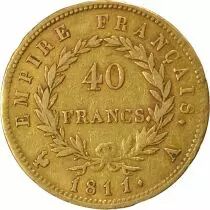 France  Napoleon I - 40 Gold Francs, Laureate Head - 1811 A Paris