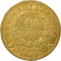 France  Napoleon I - 40 Gold Francs, Laureate Head, Empire - 1812 A Paris