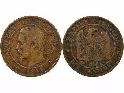 France  Napoleon III - 10 Cents 1855 D Lyon - Anchor