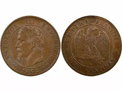 France  Napol�on III - 2 Cents 1862 K Bordeaux