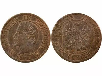France  Napol�on III - Centime, Bare Head - 1856 A Paris