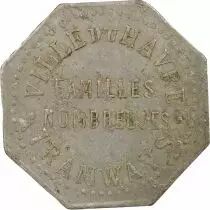 France  Necessity, Le Havre Tramways - Aluminium Token, Large Families