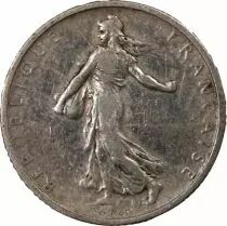 France  Sower - 1 Silver Franc - 1902 Paris