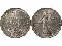 France  Sower - 50 Silver Centimes - 1920 Paris