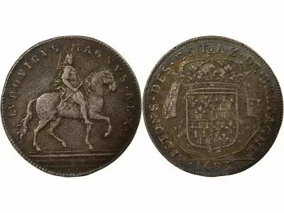 France  States of Brittany, Louis XIV ? Silver Token, Equestrian Statue - 1693 Vannes