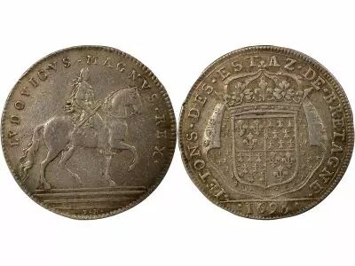France  States of Brittany, Louis XIV ? Silver Token, Equestrian Statue - 1695 Vannes