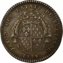 France  States of Brittany, Louis XV ? Silver Token - 1734 Rennes