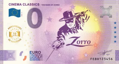 France 0 Euro Souvenir - Classique du cin�ma - La marque de Zorro - Anniversaire - 2025