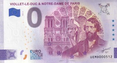 France 0 Euro Souvenir - Viollet-le-Duc et Notre-Dame de Paris - 2025