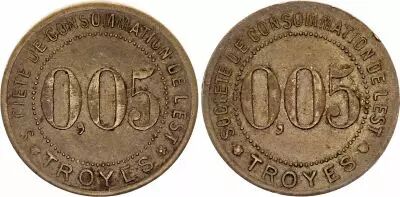 France 0.05 Franc - Monnaie de N�cessit�s - Soci�t� de consommation de l\'Est Troyes - ND