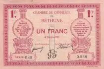 France 0.25 cents - Chamber of Commerce of B&eacute;thune - 04-10-1915 - Serial 088