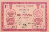 France 0.25 cents - Chamber of Commerce of Béthune - 17-04-1916 - Serial 505
