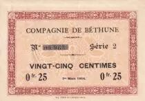 France 0.25 cents - Company of B&eacute;thune - 01-03-1916 - Serial 2