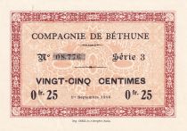 France 0.25 cents - Company of Béthune - 01-09-1916 - Serial 3