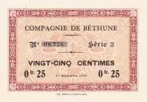 France 0.25 cents - Company of Béthune - 01-09-1916 - Serial 3