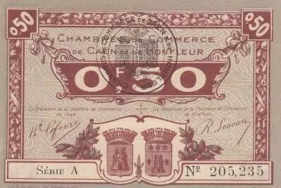 France 0.5 franc - Chambre de Commerce de Caen et Honfleur - 1920 - S�rie A
