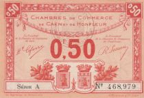 France 0.5 franc - Chambre de Commerce de Caen et Honfleur - 1920 - Série A