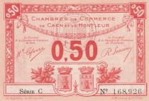 France 0.5 Franc - Honfleur and Caen Chamber of Commerce - 1920 - Serial C