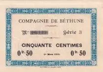 France 0.50 centimes - Compagnie de B&eacute;thune - 01-03-1916 - S&eacute;rie 3