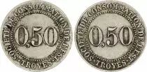 France 0.50 Franc - Monnaie de N&eacute;cessit&eacute;s - Soci&eacute;t&eacute; de consommation de l\'Est Troyes - ND